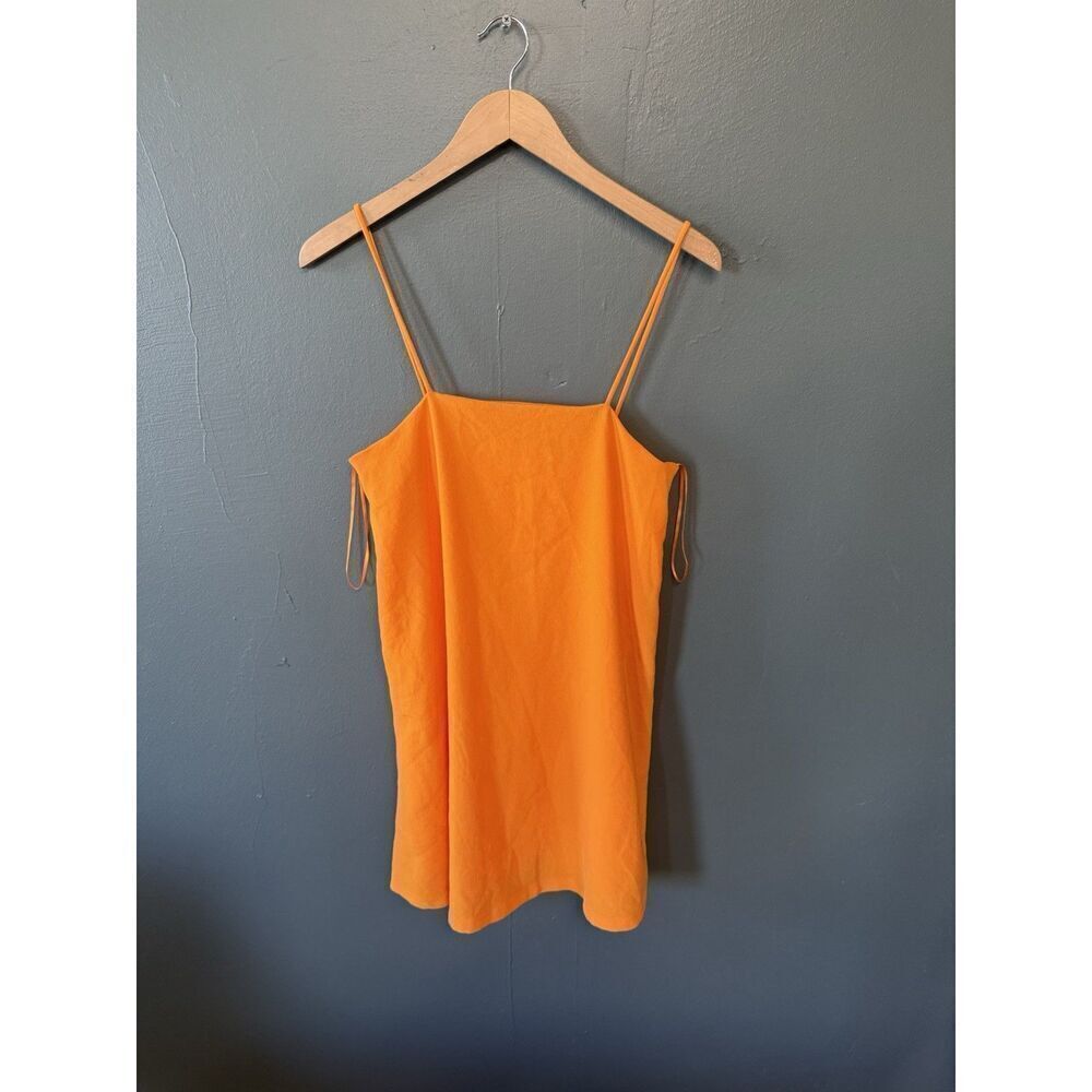 Zara Womens Orange Sleeveless Tank Top Shirt Size Small